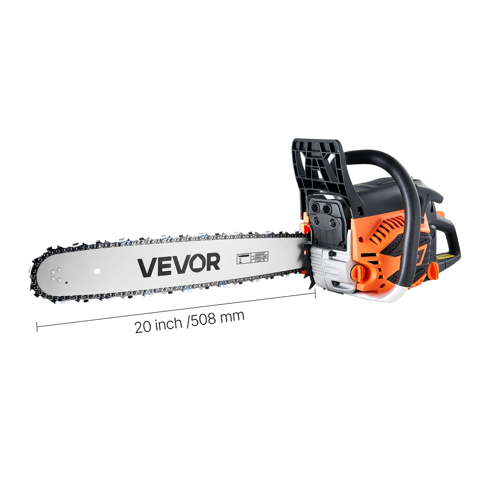 VEVOR 62cc Gas Chainsaw with 20in Bar, 3.8HP Heavy Duty Cordless Chainsaw, 2 Cycle Powerful Chainsaws for Wood Cutting, Tree Trimming