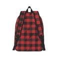 thumbnail image 3 of Balery Red Black Plaid Vintage Canvas Backpack for Men and Women - Large Capacity, Durable Travel Laptop Bag for School, Work, Hiking, and Outdoor Activities, 3 of 7