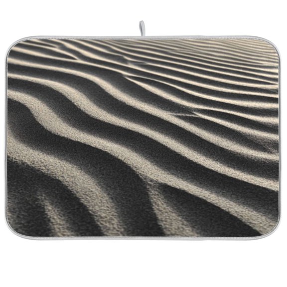 Iauyy Dish Drying Mat for Kitchen Counter, Super Absorbent & Hanging 16x18 / 18x24 Inch (S/M) The Texture Of The Dunes