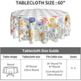 thumbnail image 3 of Spring Floral Tablecloth Round 60 Inch Watercolor Summer Flower Table Cover with Grey Buffalo Plaids Wildflower Butterfly Table Cloth Polyester Heat Resistance for Kitchen Dining Camping Decor, 3 of 6
