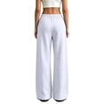 thumbnail image 5 of Nestiefly Sweatpants Women Baggy Wide Leg Pants with Pockets | Straight Leg High Waisted Fleece Fall Winter Sweatpants White 2XL, 5 of 6