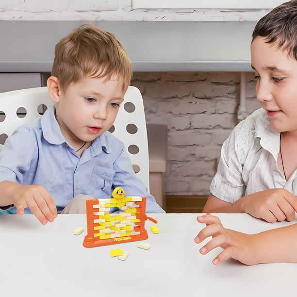 Board Game Toys Educational Table Game Double Building Blocks Push Wall Toys Suitable For 4 -12 Years Old Children Game Three Animals Yellow