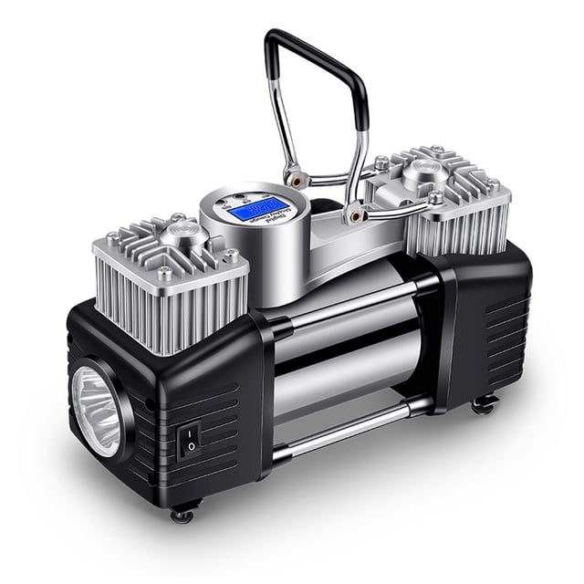 TFixol Double Cylinder High Pressure Car Air Pump Electric Auto Tyre Inflator Pump Digital Display Air-compressor Pressure Preset Function