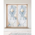 thumbnail image 2 of Window Privacy Film Vintage Dessert Floral Stained Glass Window Film Decorative Sun Block Window Cover White Blue Flowers Window Clings Static Adhesive Sticker for Bathroom 23.6"x59", 2 of 7