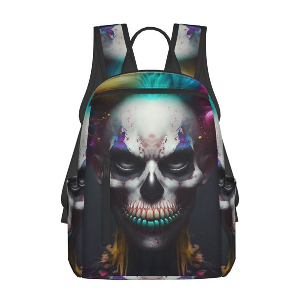 Disketp Modern Abstract Colorful Skull C Mochila Ligera e Impermeable, Mochila de Día Resistente para Viajes, Senderismo y Uso Diario para Hombre y Mujer