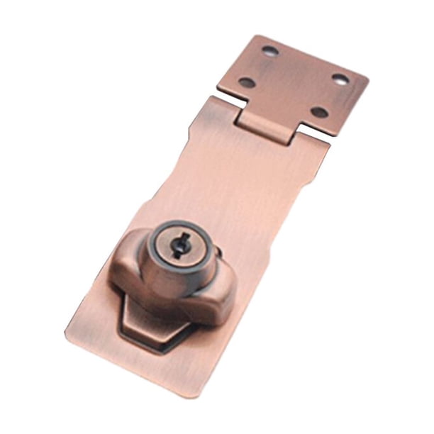 Riwesomey Cerradura de puerta de armario de ángulo , pestillo de seguridad de Metal, herramienta de bloqueo, ventana, habitación, oficina, Herramientas y ferretería Rojo Bronce 4 pulgadas