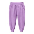 thumbnail image 6 of DJDLJWCJ Boys Cotton Sweatpants Soft Comfy School Uniform Pants with Elastic Waist Solid Color Casual Pants Purple Size 12 Months, 6 of 9