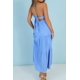thumbnail image 2 of Vestido AmySister sin mangas, halter, con capas, largo midi y bolsillos, talla M, 2 of 5