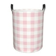 thumbnail image 6 of Lsque Pink Checkboard pattern Laundry Hamper Basket, Tall Woven Rope Hamper Basket for Clothes, Lightweight Storage Basket, Collapsible Waterproof-Small, 6 of 8