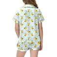 thumbnail image 3 of Ensemble de Pyjamas de Noël pour Enfants Imprimé Soie Pjs pour Filles Manches Courtes 2 Pcs Ensemble de Pyjamas Tenues de Noël Pjs de Noël Enfants 3-4 Ans, 3 of 3