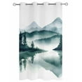 thumbnail image 2 of nqOlkjepod Outdoor Curtains for Patio Waterproof, Ink Green Landscape Outdoor Privacy Panels Grommet, Watercolor Painting Abstract Art Blackout Outside Curtains for Porch/Cabana 54"x84", 1 Panel, 2 of 8