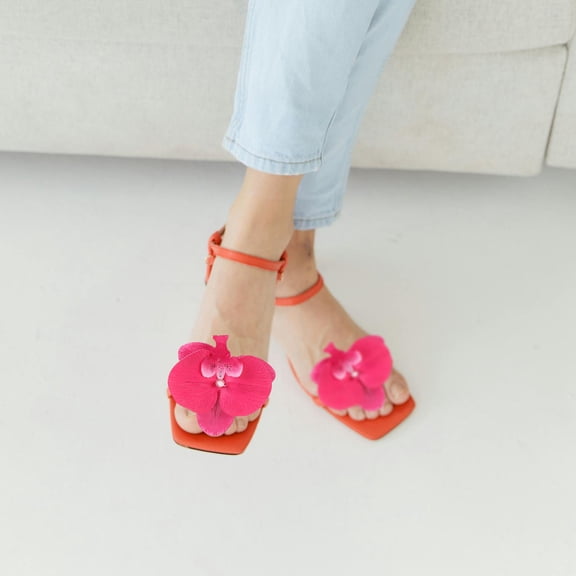 TABLZONE 4Pairs Orchid Flower Shoe Clips Decorative Plastic Accessories for Heels and Sandals Summer Style