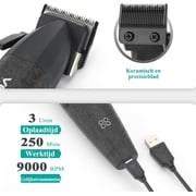 VGR 640 Professional Hair Clippers for Men, 9000RPM Cordless Barber Clippers and Trimmers Set, Zero Gap T-Blade Hair Cutting Kit, DLC Coated Ceramic Blade Barber Kit with LED Display(Black)