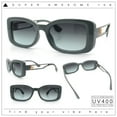 thumbnail image 2 of Womens Classy Rectangle Retro Mod Designer Fashion Luxe Sunglasses Grey - Green, 2 of 8