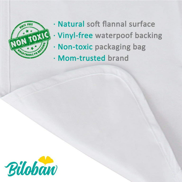 Biloban Changing Pad Liners Waterproof Washable (5 Count), Flannel Portable & Durable Extra Large 28 x 15 Travel Bassinet