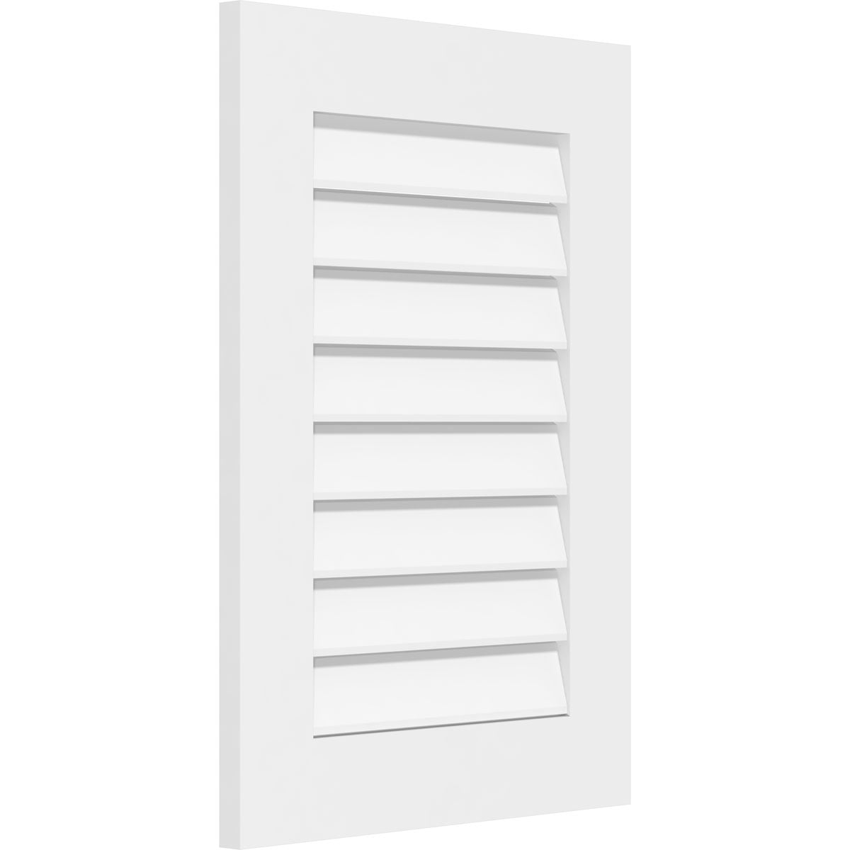 22"W x 14"H Rectangle Surface Mount PVC Gable Vent: Functional, w/ 3-1/2"W x 1"P Standard Frame