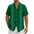 thumbnail image 2 of Zylanna Men's Hawaiian Shirts, Casual Turndown Collar Quickly Dry Short Sleeve Summer Beach Button Down Shirts Army Green Size XL, 2 of 5