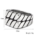thumbnail image 2 of PAMTIER Men's Stainless Steel Retro Personality Punk Cool 14MM Twist Chain Stripe Pattern Biker Ring Hip Hop Statement Band Silver Size 13, 2 of 5