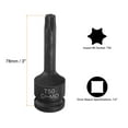 thumbnail image 2 of Uxcell T50 Torx Bit Socket 1/2" Drive 6 Point Torx Star Screwdriver Socket Adapter CR-MO Steel Impact Bit Sockets, 2 of 6