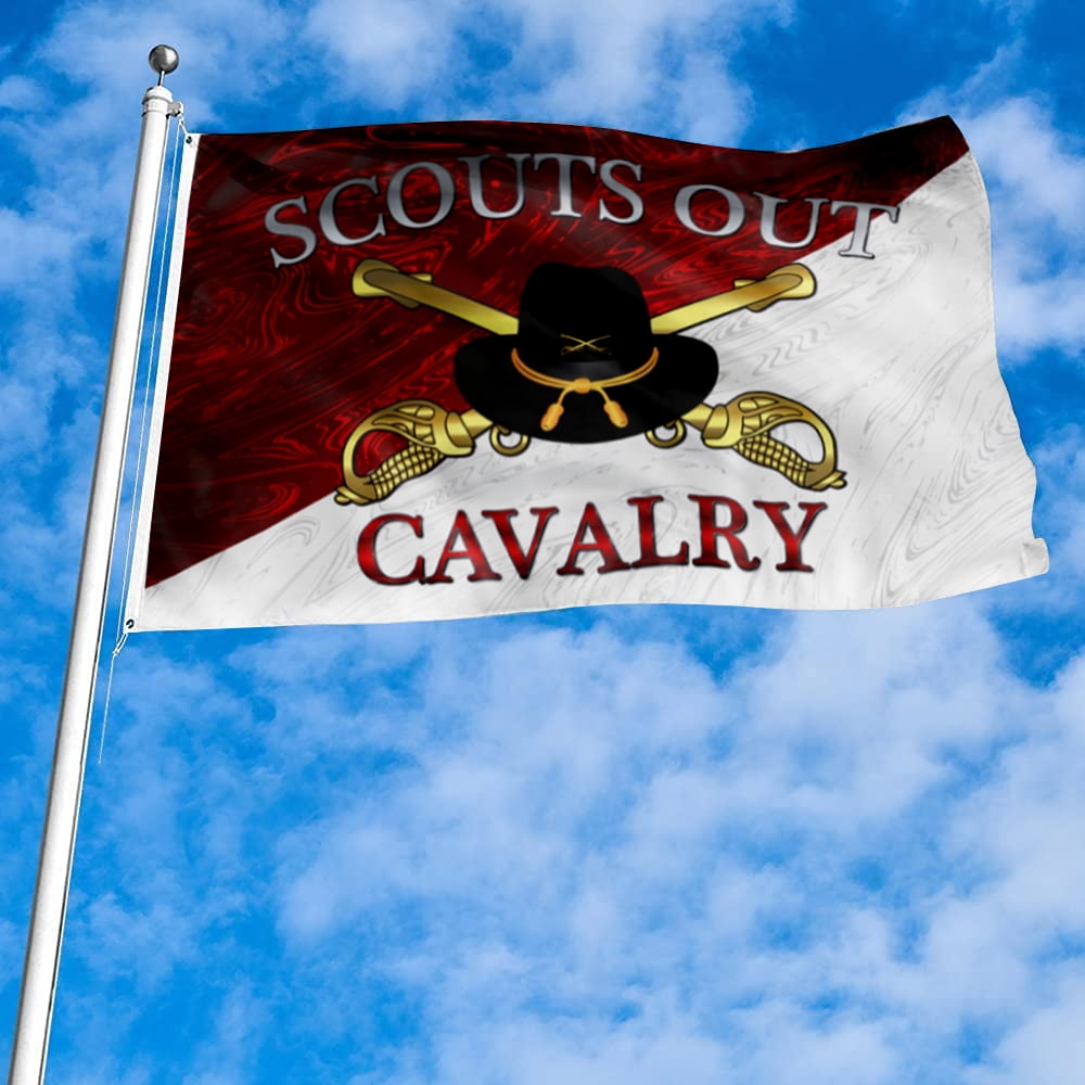 Dutern Double Sided Stetson Scouts Out Cavalry Diagonal Flag Banner 3 Ply with Brass Grommets 3x5 Feet