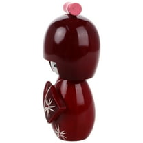 Japanese Geisha Doll Figurines Birch Wood Decor for Home Office Multi Inches