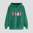 thumbnail image 2 of GA WEIHUA Clearance,Christmas Sweatshirts for Women Merry Christmas Pink Tree Graphic Hoodie Oversized Fleece Hoodies Xmas Holiday Sweater with Pocket(Green,L), 2 of 5