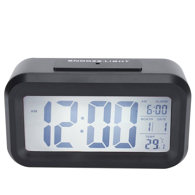 Alarma silenciosa Reloj electrónico LCD Reloj despertador LCD grande Reloj de cabecera Aspecto llamativo Jadeshay A