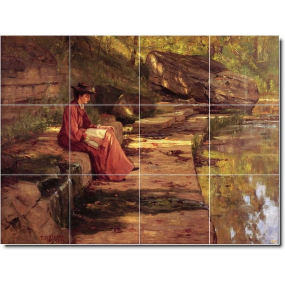 Ceramic Tile Mural-Theodore Steele Country Painting 324. 24" w x 18" h using (12) 6 x 6 ceramic tiles