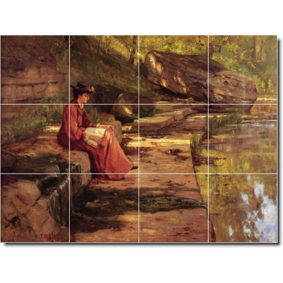 Ceramic Tile Mural-Theodore Steele Country Painting 324. 32" w x 24" h using (12) 8 x 8 ceramic tiles