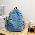 thumbnail image 3 of Vintage Denim Laptop Backpack Casual Canvas Daypack Handbag Purse Lightweight Rucksack Shoulder Bag, 3 of 14