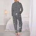thumbnail image 5 of Kll Airplane Routes Around The World Print Women'S Long Sleeve Pajamas With Pants Sleepwear Loungewear 2 Set-Xx-Large, 5 of 9