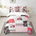 thumbnail image 2 of Castle Fairy Kids Cartoon Truck 7pcs Bedding Comforter Set,Animal Dinosaur Queen Bedding Sets Super Cozy,Geometric Plaid Queen Sheet Sets,Microfiber Bedroom Decor, 2 of 8