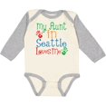 thumbnail image 3 of Inktastic My Aunt in Seattle Loves Me Boys or Girls Long Sleeve Baby Bodysuit, 3 of 5
