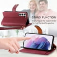 thumbnail image 6 of Wallet Case for Samsung Galaxy S23 Plus Women Men, Durable PU Leather Magnetic Flip Lanyard Strap Wristlet Zipper Card Holder Kickstand Wallet Phone Case Cover Full Body Protection, Red, 6 of 10