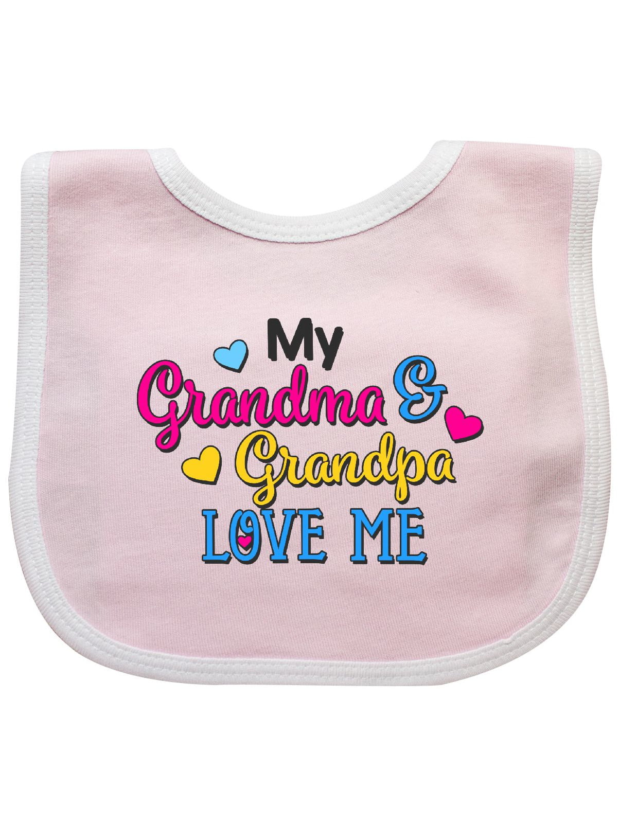 My Grandma and Grandpa Love me with Hearts Baby Bib - Walmart.com
