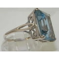 thumbnail image 3 of LBG Solid Sterling Silver Large 16x12mm Octagon cut Synthetic Sea Blue Spinel Ring - Size 7.25 - Sizes 5 to 12, 3 of 5