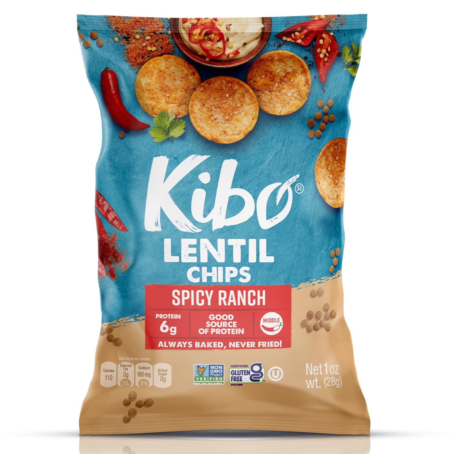 12-Pack Spicy Ranch Lentil Chips | Preservative-Free & Healthy For High Protein, Plant-Based, Vegan Snacks, Non-GMO, Kosher 1oz Bags Walmart.com