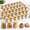 Gold-Aluminum Lid, variant on 50 Pack 5 Oz Plastic Jars With Lids Gift Brown Cork Lid