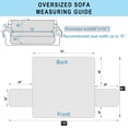 thumbnail image 4 of LUXSHARE HOME Reversible Oversized Sofa Cover for Pet Friendly Machine Washable Water Repellent Furniture Protector with Elastic Straps & Foam Rods, 3-Seat Size, Light grey/Light grey, 4 of 6