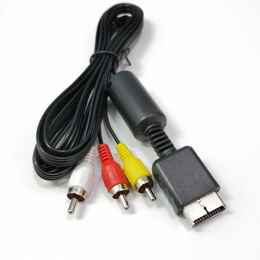PS1 AV Cable, 180cm Composite Video Audio RCA Lead for 1 TV Plug & Play