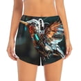 thumbnail image 2 of KLL Futuristic Robot Hummingbird Pattern Shorts Women,Athletic Shorts High Waisted Running Shorts Pocket Sporty Short Gym Elastic Workout Shorts-Medium, 2 of 7