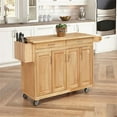 thumbnail image 4 of Homestyles General Line Wood Rolling Kitchen Cart in Brown, 4 of 22