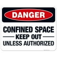 thumbnail image 1 of Danger Confined Space Keep Out Unless Authorized Sign, OSHA Danger Sign, 24x30 Aluminum, 1 of 1