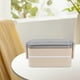 thumbnail image 5 of Lonchera Bento | Diseño de Doble Compartimento a Prueba de Fugas | Apta para Microondas y Lavavajillas | Plástico Ecológico | Contenedor de Comida Portátil y Apilable | Azul Beige | 17.5x8.3x8cm – 1, 5 of 6