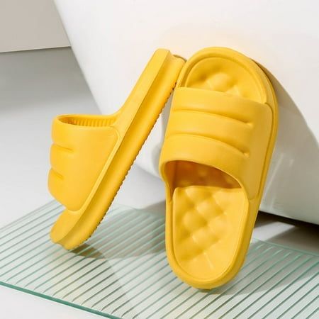 

CoCopeaunt Rimocy Women Thick Platform Slippers Home Indoor Bathroom Soft Non-slip Slides Woman Cloud Sandals Summer Beach Flip Flops