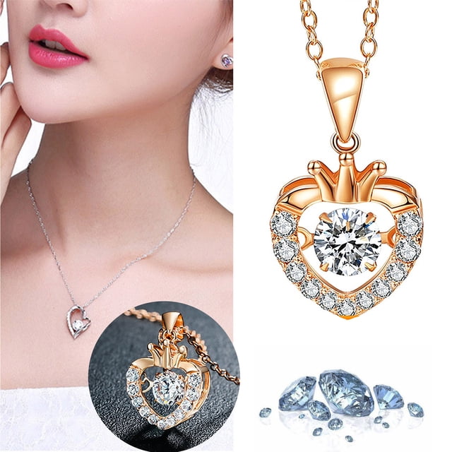 Collar para mujer, Joyas para mujer, Joyas para mujer, Collar con corazón en movimiento, Collar deportivo, Regalo de San Valentín, Collar de proyección