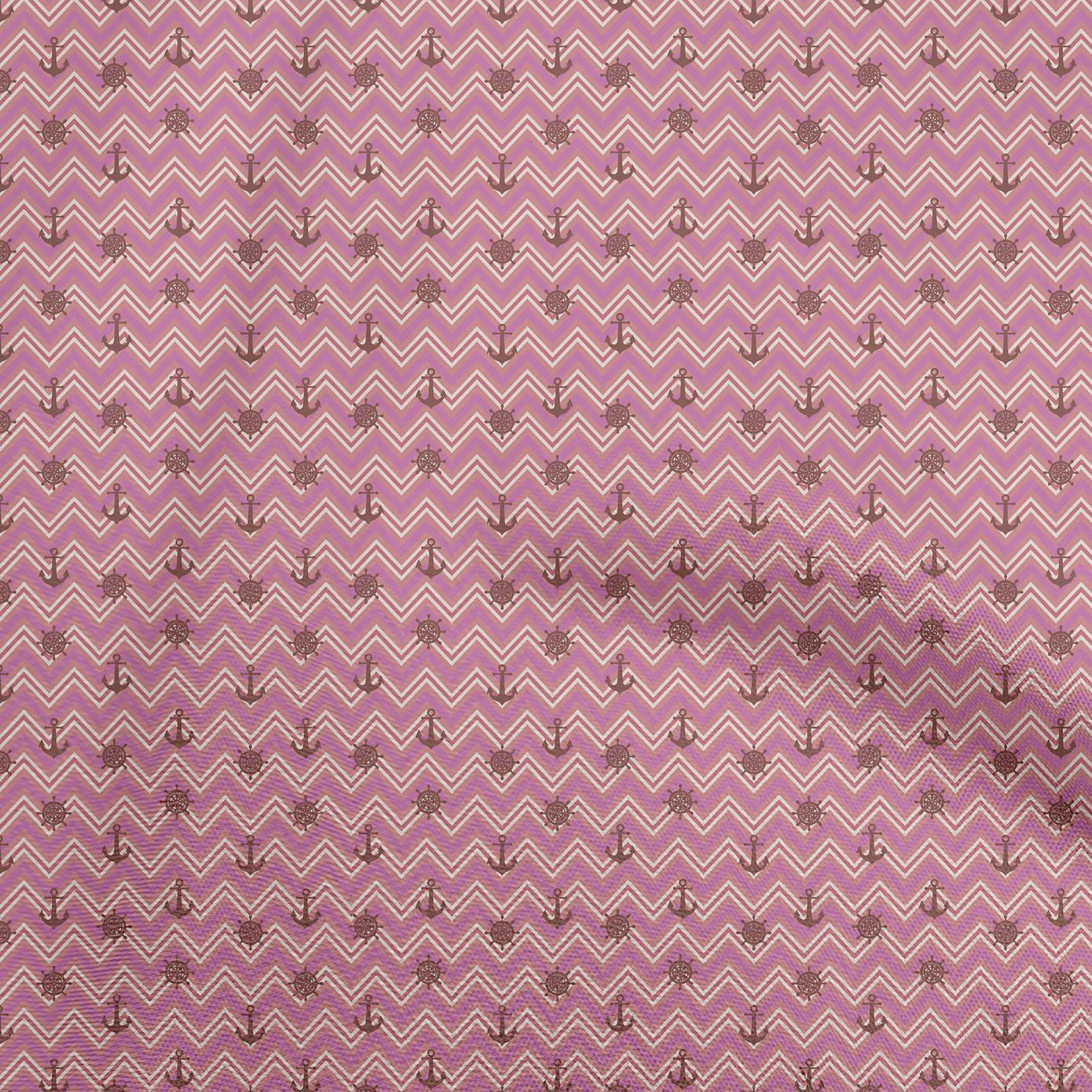 Springs Global 100% Cotton fabric Quilting Craft Orange Pink Diaganol Stripe 