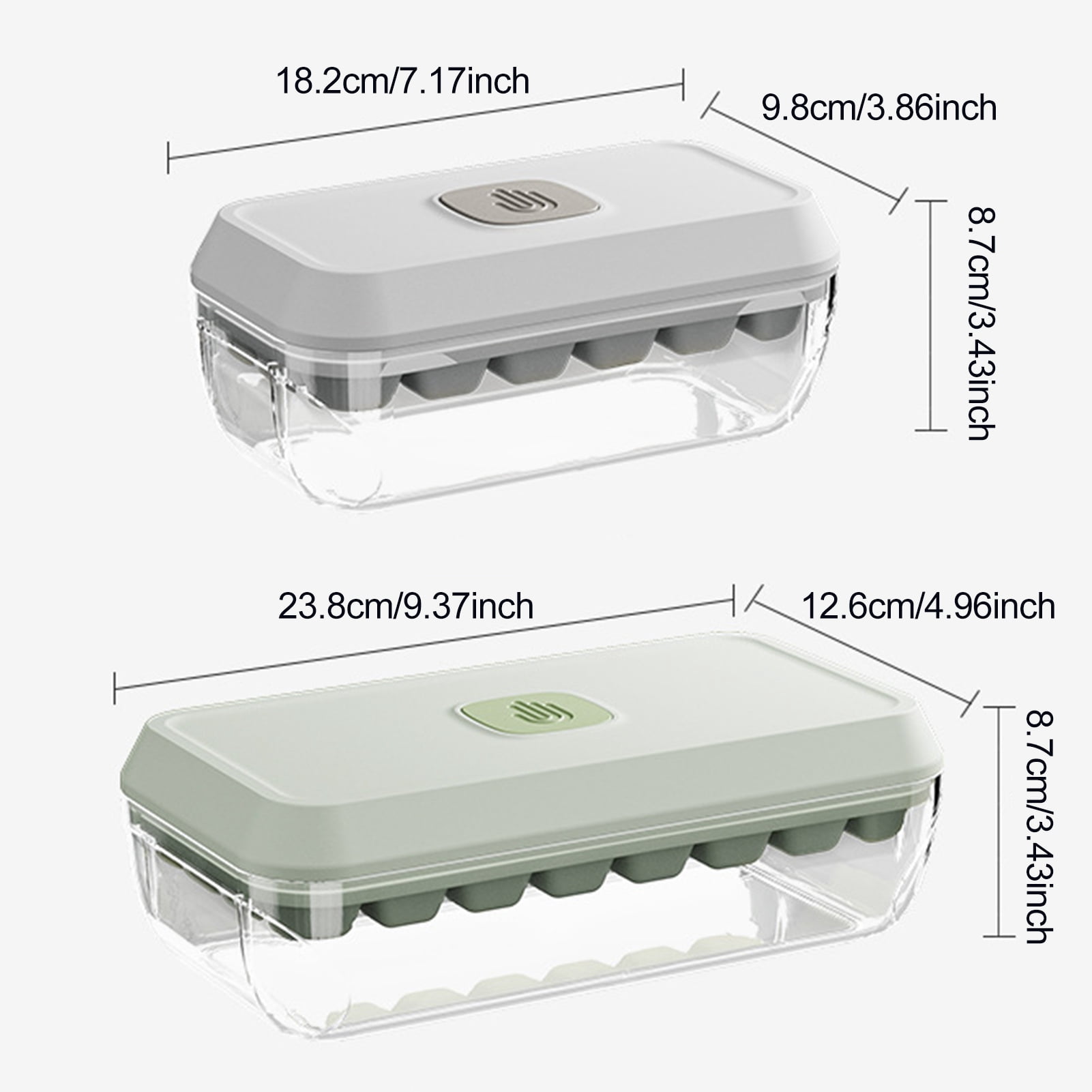 tasrioml Ice Cube Tray with Lid And Bin Press-Button Release Ice Mold for Freezer BPA-Free Ice Cube Maker for Drinks