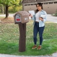 thumbnail image 5 of Large traditional Plastic Residential Mailbox, Post Mount Combo Kit with 2 Access Doors for Home, Apartment, Community, Dorm and Outdoor, Brown, 5 of 5