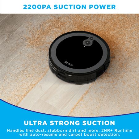 iHome Luna Robot Vacuum - Black